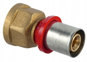 TDM Złączka prosta zaprasowywana GW mosiężna PEX 1/2" x 20